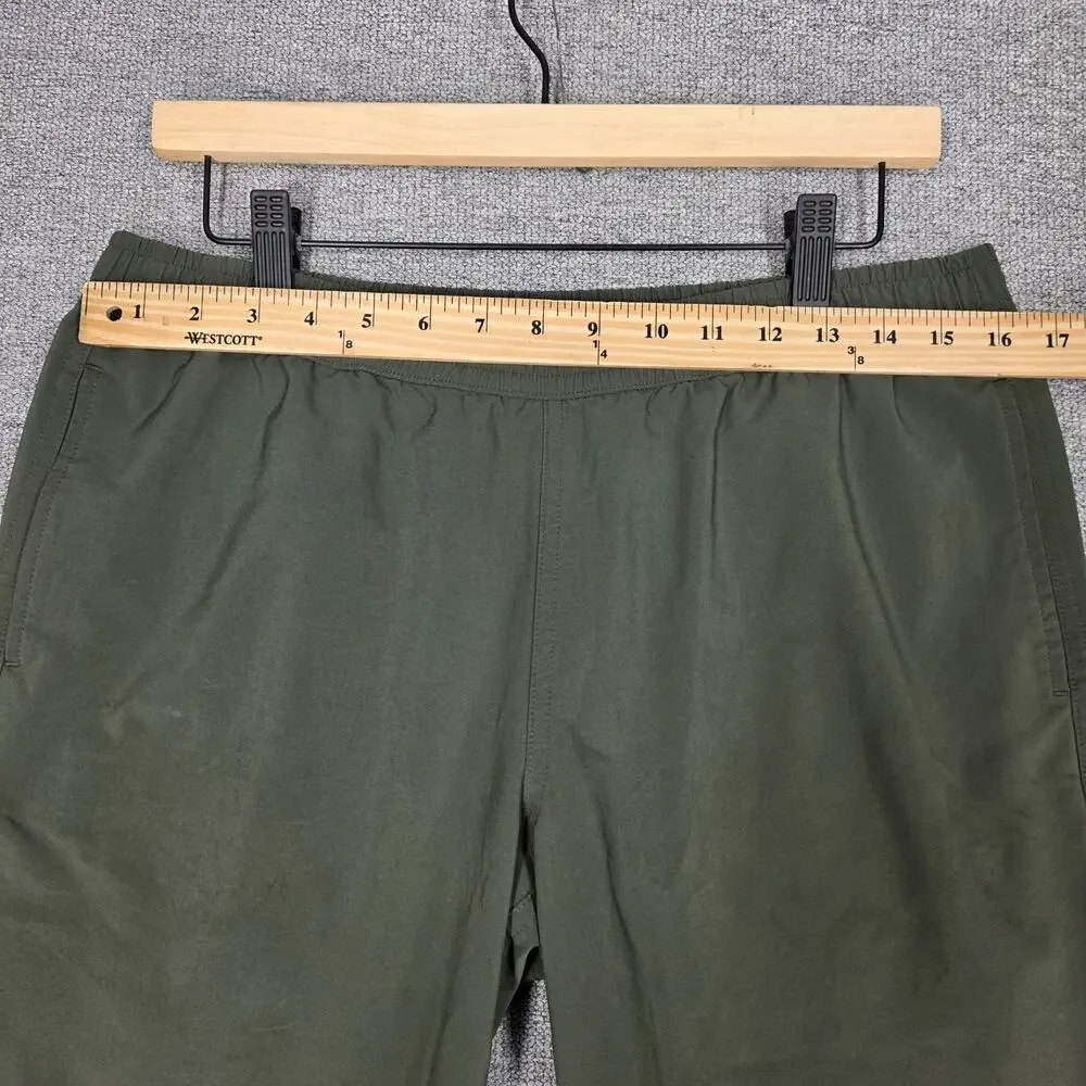 J. HILBURN CUSTOM OLIVE PERFORMANCE TECH PULL-ON SHORTS – SIZE W34 – MINIMALIST